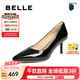 百麗（Belle）七夕禮物尖頭優(yōu)雅單鞋25春新真皮氣質(zhì)顯瘦高跟鞋3O403AQ5 黑色 37 (235mm)