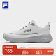 FILA 斐樂官方男鞋NUVOLE RUN 3+路跑鞋2025秋季新款柔云鞋跑步鞋 白中白-BB 42