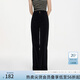 范思藍(lán)恩“美拉德”高腰復(fù)古燈芯絨直筒褲女秋冬2024新款休閑褲子 黑色 L