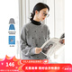梵希蔓愛心刺繡設計感圓領毛衣女2024冬季新款內搭上衣針織打底衫 73632 灰色 M