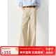 ELLE KIDS25年春裝新款女童老錢風(fēng)簡約全棉松緊腰牛仔褲微喇刺繡休閑長褲