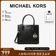 MICHAEL KORS禮物輕奢MK女包MERCER單肩手提包風(fēng)琴包 中號(hào) 黑色