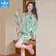 阿迪達斯（adidas）三葉草休閑運動服套裝女孩夏季薄款多巴胺穿搭防曬衣防曬服兩件套 XL