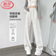 浪莎運動(dòng)褲女春秋季高腰窄版拼接香蕉褲寬松顯瘦休閑衛褲子百搭闊腿褲