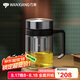 萬象（WANXIANG）單層玻璃杯500ML鈦銀色U219商務(wù)帶茶漏水杯便攜居家手柄泡茶杯