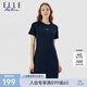 ELLE ACTIVE經(jīng)典百搭運(yùn)動(dòng)連衣裙女夏季質(zhì)感刺繡圓領(lǐng)舒適通勤休閑風(fēng)運(yùn)動(dòng)裙短裙 藏青色 2XL