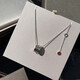 s925銀小紅人慈善款項鏈18k玫瑰金白陶瓷項鏈七夕情人節生日禮物 銀色鉚釘項鏈