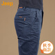 吉普（JEEP）美國正品薄款直筒休閑褲夏季新款男士修身簡約寬松商務長褲子中年 藏藍色 常規(guī) 【官方正品】 33 推薦150-160斤