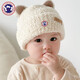 TUTORGOOSE寶寶帽子冬季韓版男女童嬰兒毛絨帽針織保暖護耳秋冬款兒童毛線(xiàn)帽 PT2211慢PIT CREW標帽 米色 建議月-4歲 頭圍44-51cm 5個(gè)月-4歲