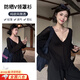 曇蓓漫防曬罩衫夏季女士純欲風(fēng)v領(lǐng)上衣辣妹海邊微透抹胸可外穿運(yùn)動(dòng)外搭 防曬V領(lǐng)罩衫【黑色】純欲風(fēng) M 輕薄 透氣 寬松 (建議86-100斤)