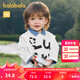 巴拉巴拉（BALABALA）童裝寶寶打底衫嬰兒長(zhǎng)袖t恤男童女童2025簡(jiǎn)約舒適春裝 米白10302 90