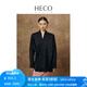 HECO【淡竹】新中式國(guó)風(fēng)春秋新款重工提花斜襟綁帶襯衫女新款漢服外套 黑色 M