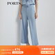 PORTS寶姿 商場(chǎng)同款新品女裝高腰垂墜闊腿褲三醋纖LL8P060KWB008 暮藍(lán) S (4)