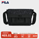 FILA【黑武士】斐樂(lè )斜挎包老花輕便防潑水挎包老花單肩包 正黑色-BK XS