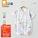 貝肽斯嬰兒衣服夏季竹棉連體衣新生兒薄款紗布哈衣兒童連體衣 龍寶之旅 90cm