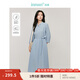 茵曼（INMAN）【商場(chǎng)同款】萊賽爾亞麻連衣裙2025春秋季女裝新品中袖收腰裙子 海霧藍(lán) M