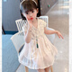 紛資言女童古風(fēng)雪紡裙2025夏季新款女寶寶中國風(fēng)公主裙中小童洋氣連衣裙 古風(fēng)雪紡碎花裙藕色 73