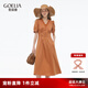 歌莉婭花瓣領(lǐng)連衣裙夏2025新款設(shè)計小眾絕美收腰度假風(fēng)裙子1E5C4K620 66Y橙駝 L