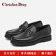 克雷斯丹尼（Chrisdien Deny）男士正裝鞋一腳蹬套腳商務(wù)休閑時(shí)尚通勤皮鞋德比鞋七夕禮物 黑色GWGN701N1J 40 (250mm)