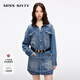 MISS SIXTY2025春季新款牛仔連衣裙女單排扣長袖假兩件設(shè)計萊賽爾 中藍 L
