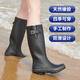 EVERCREATURES英國(guó)雨鞋女雨靴水鞋水靴 防滑防水鞋 天然橡膠 時(shí)尚雨鞋 女款 黑色高筒 38