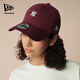 NEW ERA紐亦華2025新款MLB棒球帽NY彩色水洗小LOGO彎檐軟頂帽男女920 60691337-酒紅色 OSFM
