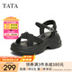 他她（TATA）涼鞋女鞋2025夏季新款休閑厚底法式氣質(zhì)時裝涼鞋女 黑色 36