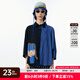 幻走（MOVEUP）2025夏季新款.FUN系列撞色印花蝙蝠袖休閑短款襯衫女 夜黑 L