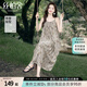 絲柏舍吊帶連衣裙2025夏裝新款女裝復(fù)古油畫印花寬松無袖長裙