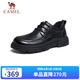 駱駝（CAMEL）牛皮系帶經(jīng)典商務(wù)休閑德比皮鞋男結(jié)婚新郎 G14A155634 黑色 42