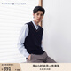 TOMMY HILFIGER男女純棉商務(wù)休閑通勤學(xué)院風(fēng)鑲邊V領(lǐng)內(nèi)搭針織衫背心78J3976 藏青色FAP S （推薦：120-135斤）