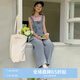 樂町闊腿牛仔背帶褲韓系復(fù)古洗水連體褲休閑寬松褲子 淺牛仔藍(lán)（現(xiàn)貨） M