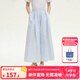 ELLE KIDS童裝 法式條紋闊腿裙褲女童夏季新款度假風(fēng)九分裙形褲子 藍條紋 160 （S）