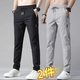 AXDC休閑褲運動(dòng)褲男直筒寬松潮流百搭男褲2025夏季薄款夏裝休閑長(cháng)褲子 JY-XME-K765黑色+淺灰【兩件裝】 XL [建議135-150斤]