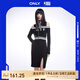 ONLYNBA聯(lián)名款開(kāi)叉修身套裝針織連衣裙女|123146005 H1Z 黑色BLACK M (165) 84A