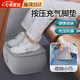 豹潛按壓充氣腳墊飛機(jī)上睡覺神器長(zhǎng)途飛機(jī)歇腳墊飛行辦公室汽車擱腳 灰色單層按壓充氣腳墊