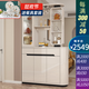凱帝格客廳玄關柜1.21米酒柜奶油風入戶屏風進門雙面隔斷柜門廳間廳柜 奶油色+黑色 長1.21*寬0.34*高2.05米