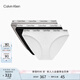 Calvin Klein內(nèi)衣【七夕禮物】女士三條裝提花ck棉質(zhì)性感比基尼內(nèi)褲女QP1258O MP1-太空黑/淺灰色/月光白 3條 M