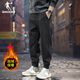 喬丹運動(dòng)褲男褲2026春季黑色男士褲子針織長(cháng)褲寬松大碼休閑收口男衛褲 鐵青灰-加絨加厚 2XL /185