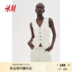 H&M女裝馬夾2025秋季新款氣質(zhì)優(yōu)雅時尚休閑梭織V領西裝馬甲1261595 奶油色 L 165/92
