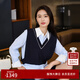 EP雅瑩女裝 通勤設(shè)計感假兩件針織背心襯衫夏季商場同款2107A 藍(lán)色 M