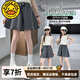 G.DUCKKIDS女童牛仔短褲夏季外穿2025新款女大童時(shí)髦裙褲韓版初中生夏裝褲子 黑灰色 140 (建議身高130cm 10-11歲cm