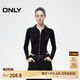 ONLY2025春季新款時(shí)尚辣妹風(fēng)正肩翻領(lǐng)長(zhǎng)袖開(kāi)衫T恤女|12517I001 H1Z 黑色 M (165) 84A