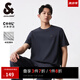 杰克·瓊斯（JACK&JONES）男裝短袖男商務通勤潮涼感華夫格logo皮標圓領短袖T恤男夏季衣服 E39 水泥灰 M (175)