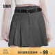 森馬（Semir）半身裙女腰帶西裝百褶裙顯瘦2025春季女團風(fēng)遮胯短裙109125120001