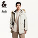 杰克·瓊斯（JACK&JONES） 秋冬時(shí)尚百搭拼色連帽中長(zhǎng)款派克工裝羽絨服外套男裝224312007