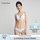 Calvin Klein內(nèi)衣【七夕禮盒明星同款摩登引力帶】女士ck無鋼圈三角文胸QF5650 100-月光白 S