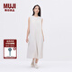 無印良品（MUJI）IDEE 女式 平紋 無袖連衣裙 女裝裙子25年夏季 連身裙 GA44CC5S 淺灰色 L (165/88A)
