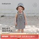 babylove女寶寶連衣裙夏季薄款吊帶裙嬰幼兒法式公主裙洋氣甜美格子裙 維希風尚 90