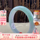翡笙坊 玉手鐲翡翠緬甸A貨鐲子冰糯種老坑淺綠淺春彩正圈玉石送女友禮物 淺春彩色 56-57（贈送平安扣+鑒定證書）